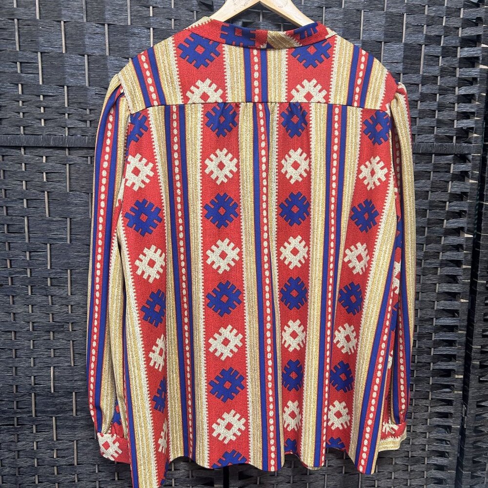 Vintage Geometric Pattern Phoenix Front and Pole Top Size 2X - Picture 5 of 5